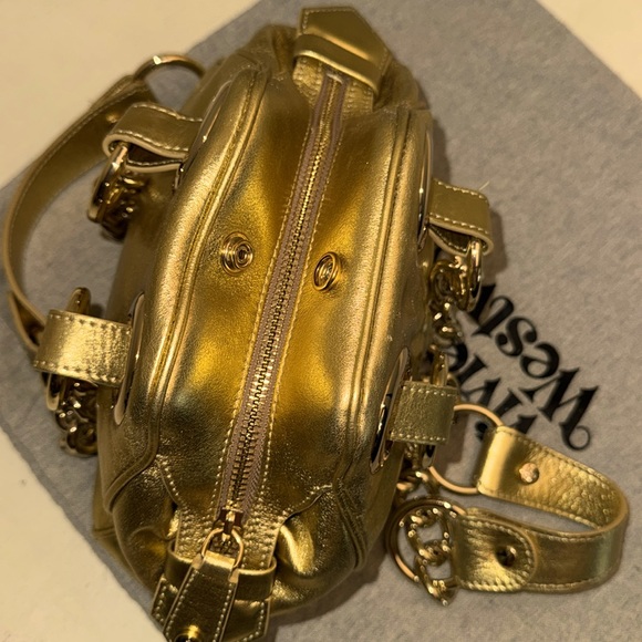 Vivienne Westwood CHAIN HANDBAG INJ ORB/GOLD METALLIC NAPPA BRAND NEW W DUST BAG - Picture 10 of 13